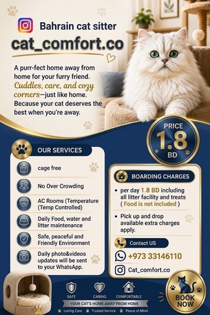 Riffa, Pet Sitting, Cat Boarding Service