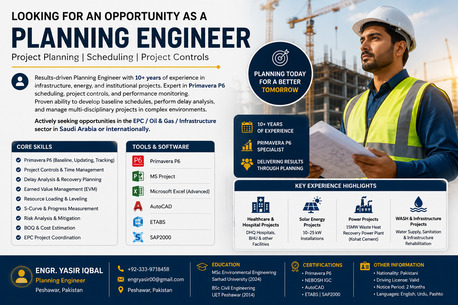 Riyadh, Job Seekers, Planning Engineer