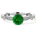 USD 3,  Buy Emerald Green Ring With Natural Emerald And 0.76 Cttw Diamonds