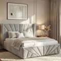 GBP 239, Grey King Chesterfield Buttoned Ottoman Bed With Hidden Base Storage