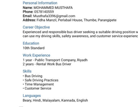 Riyadh, Job Seekers, BUS DRIVER