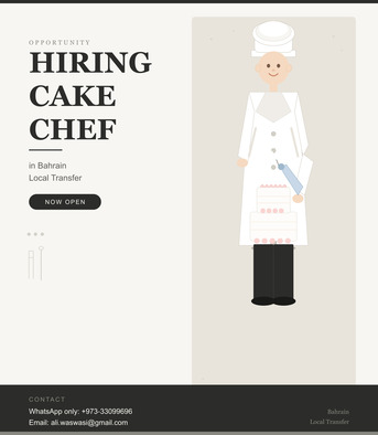 Hamad Town, Jobs, Cake Chef Job
