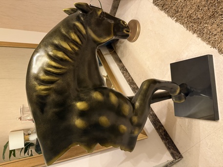 Riyadh, Furniture, SAR 3500,  Large Decorative Horse Sculpture + Longhorn Wall Art &ndash; SAR 3,500