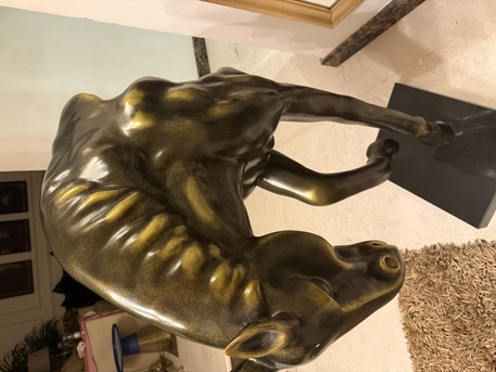 Riyadh, Furniture, SAR 3500,  Large Decorative Horse Sculpture + Longhorn Wall Art &ndash; SAR 3,500