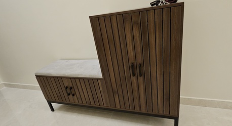 Jeddah, Household Items, SAR 425,  Brand New Wooden Shoe Rack / Cabinet With Seat Cushion. Holds 24 Pair