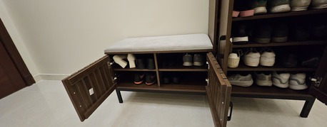 Jeddah, Household Items, SAR 425,  Brand New Wooden Shoe Rack / Cabinet With Seat Cushion. Holds 24 Pair