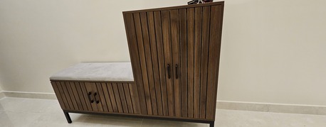 Jeddah, Household Items, SAR 425,  Brand New Wooden Shoe Rack / Cabinet With Seat Cushion. Holds 24 Pair