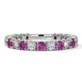 USD 3538,  Three Fourth Eternity Diamond And Pink Sapphire Wedding Band For Women