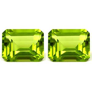 New York, Jewelry, USD 1453,  5.50 Cttw. Emerald Cut Peridot Matched Pair