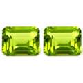 USD 1453,  5.50 Cttw. Emerald Cut Peridot Matched Pair
