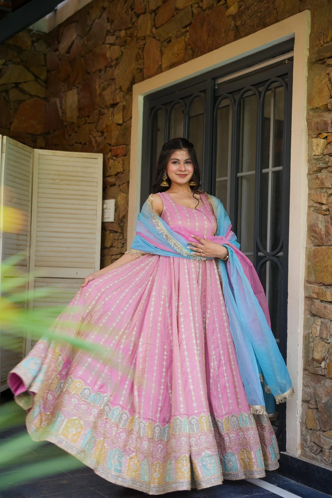 Jaipur, Clothing & Accessories, INR 8000,  Buy Idaho Dreamscape Pink Maxi Set Online