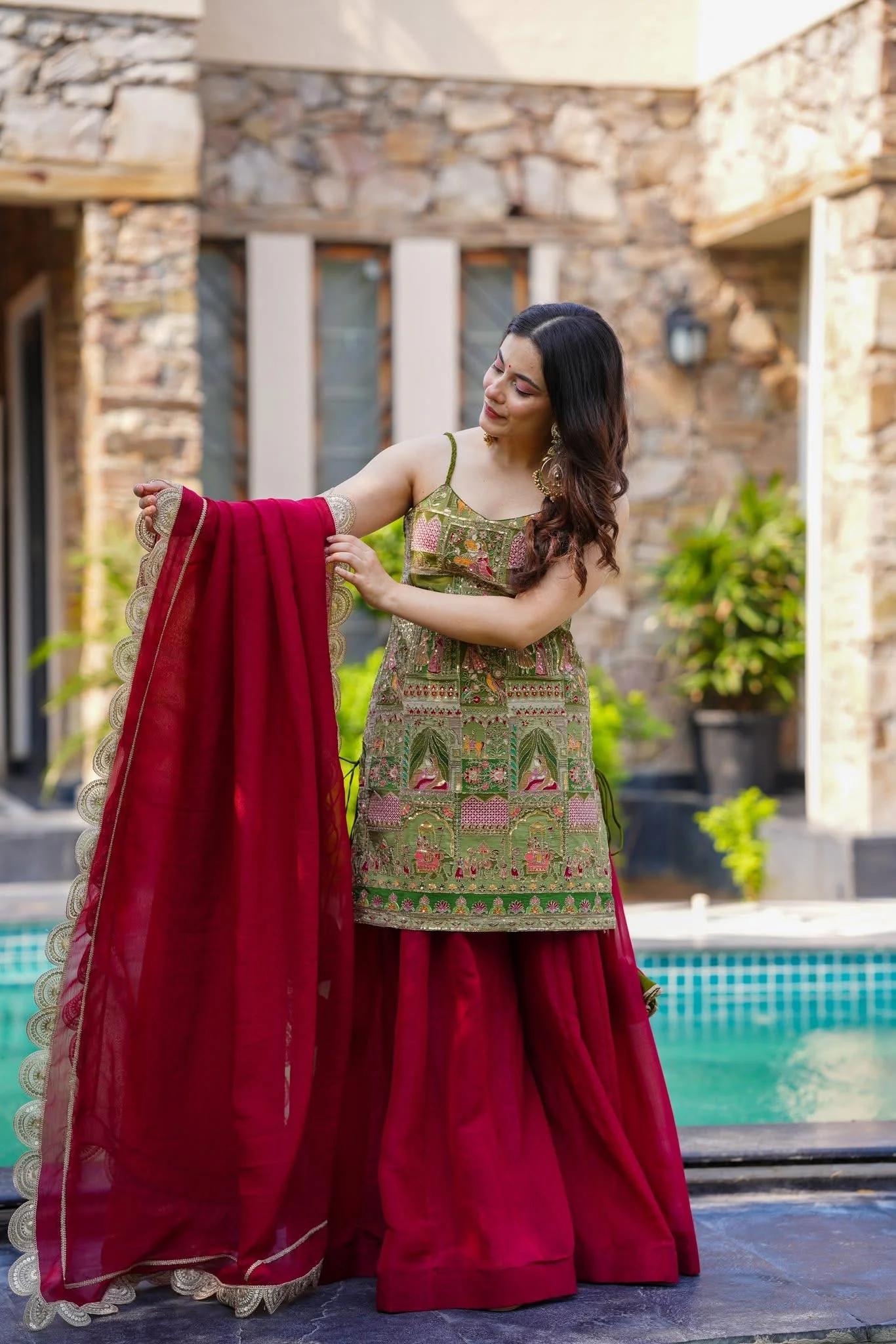 Jaipur, Clothing & Accessories, INR 6500,  Buy Idaho Pankhuri Embroidered Kurta Set Online