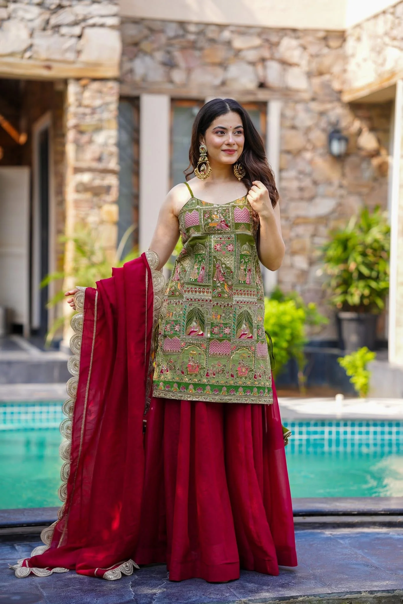 Jaipur, Clothing & Accessories, INR 6500,  Buy Idaho Pankhuri Embroidered Kurta Set Online