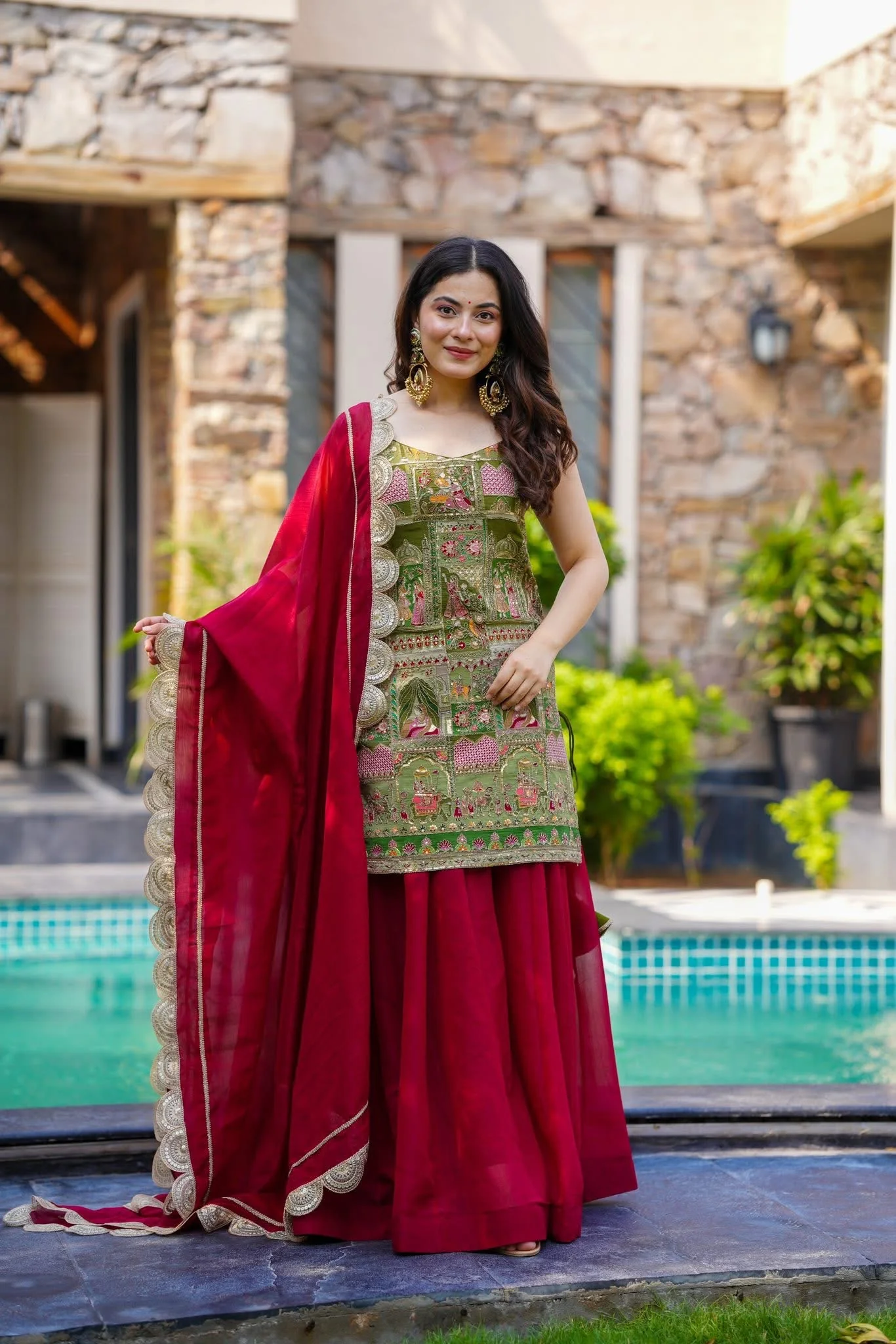 Jaipur, Clothing & Accessories, INR 6500,  Buy Idaho Pankhuri Embroidered Kurta Set Online