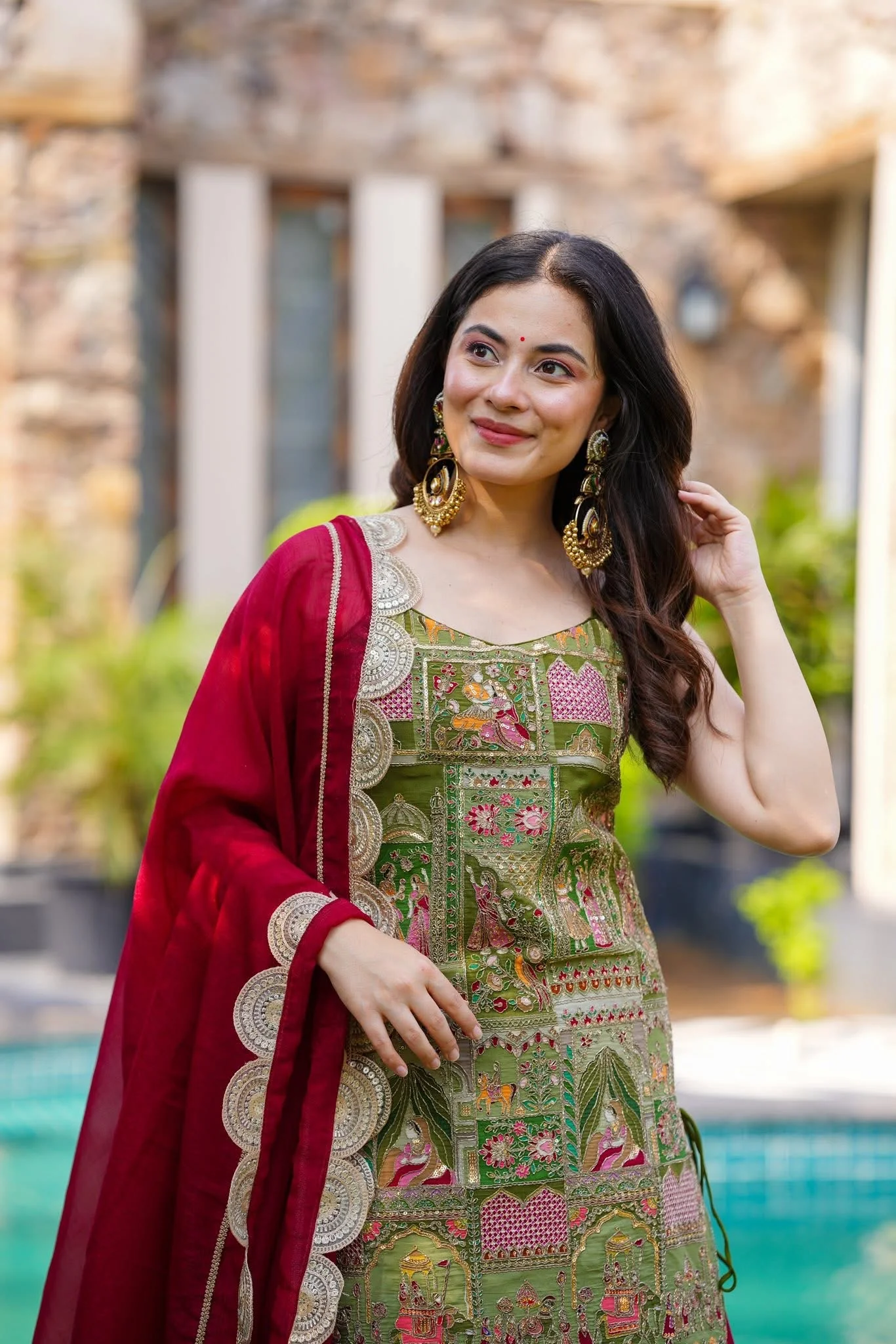 Jaipur, Clothing & Accessories, INR 6500,  Buy Idaho Pankhuri Embroidered Kurta Set Online