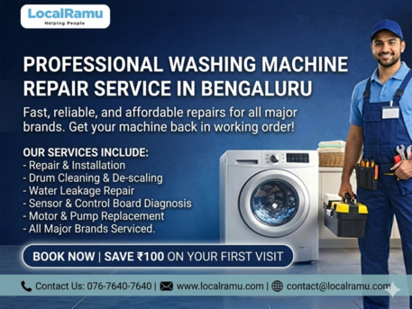 Bangalore, Appliance Repair, Expert Washing Machine Repair Service In Bengaluru With LocalRamu Services