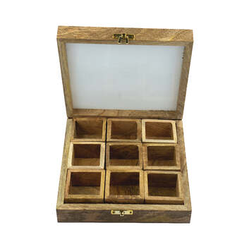Jaipur, Household Items, INR 699,  Acacia Wooden Masala Box &ndash; Elegant Spice Organizer For Every Kitchen