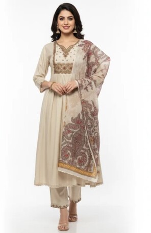 Dwarka, Clothing & Accessories, INR 1999,  Beige Everyday Suit &ndash; Shop Now For A Subtle Festive Kurta Set At ₹1999