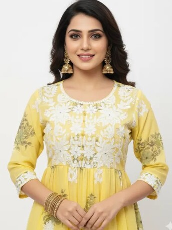 Dwarka, Clothing & Accessories, INR 1799,  Yellow Partywear Kurta Set &ndash; Order Now For A Vibrant Ethnic Look At ₹1799