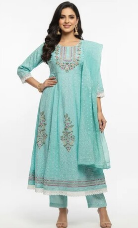 Dwarka, Clothing & Accessories, INR 1699,  Aqua Blue Office Kurta Set &ndash; Buy Now For Soft Workwear Style At ₹1699