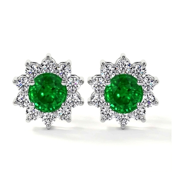 New York, Jewelry, USD 2,  Buy Stud Emerald Earrings Online At GemsNY