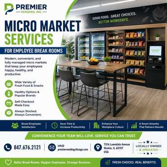 New York, Food & Drink, Reliable Micro Market Services For Employee Break Rooms By Premier Vending