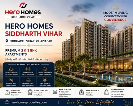 Ghaziabad, Real Estate For Sale, INR 10000000,  2 BR,  1234 Sq. Feet,  Top Residential Project In Ghaziabad &ndash; Hero Homes Siddharth Vihar Review & Pricing