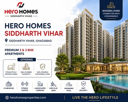 Ghaziabad, Real Estate For Sale, INR 10000000,  2 BR,  1234 Sq. Feet,  Top Residential Project In Ghaziabad &ndash; Hero Homes Siddharth Vihar Review & Pricing