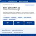 Eaton Corporation Plc &mdash; Power Management & Electrical Components India