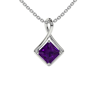 New York, Jewelry, USD 1,  Natural Solitaire Amethyst Gemstone Pendant 0.45 Cts &ndash; AAAA Quality Jewelry