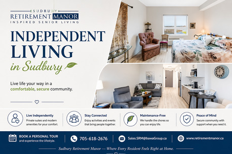 Toronto, General, Independent Living In Sudbury &mdash; Private Suites, Maintenance-Free Lifestyle | Retirement Ma
