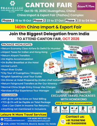 Noida, Travel, Canton Fair October 2026