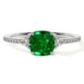 USD 4783,  Emerald Diamond Ring Square Cushion Ring With Diamond Cluster (0.95cttw) - AAAA Quality