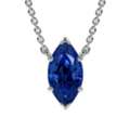USD 4251,  Blue Sapphire Necklace Marquise Classic Solitaire (1.25cts.) - AAAA Quality