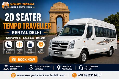 New Delhi, Travel, Get 20 Seater Tempo Traveller Rental In Delhi For Easy Group Trips