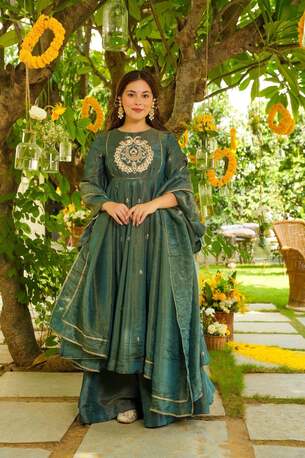 Jaipur, Clothing & Accessories, INR 6980,  Buy Idaho Ramora Flared Sleeves Anarkali Suit Set
