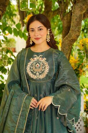 Jaipur, Clothing & Accessories, INR 6980,  Buy Idaho Ramora Flared Sleeves Anarkali Suit Set