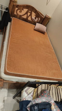Al Aziziyah, Furniture, SAR 100,  For Sale: Double Wooden Bed For 100SR Only