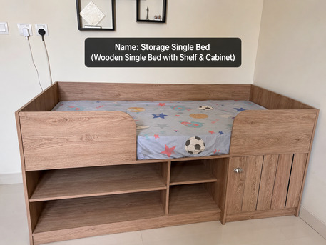Riyadh, Furniture, SAR 800,  Wooden Single Bed For Kids And Adults