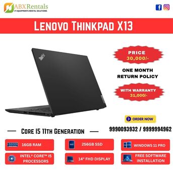 New Delhi, Computers, INR 30000,  Lenovo ThinkPad X13 Laptop On Sale In Delhi NCR