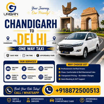 Chandigarh, Travel, Affordable Chandigarh To Delhi One Way Taxi Booking