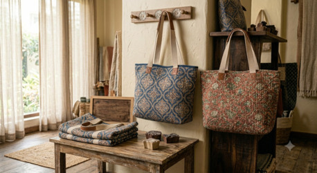 Mumbai, Household Items, INR 799,  Handblock Quilted Cotton Tote Bags & Handbags &ndash; Sustainable Mini & Big Totes