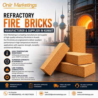 Kuwait City, Materials, KWD 172,  Refractory Fire Bricks Manufacturer And Supplier In Kuwait
