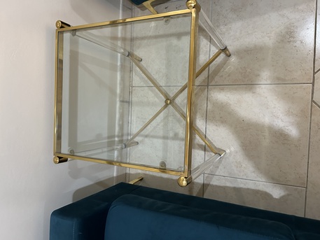 Al Nakheel, Household Items, SAR 50,  Glass And Gold Side Table