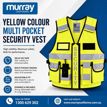 Melbourne, Clothing & Accessories, AUD 123,  Yellow Colour Multi Pocket Security Vest - Www.murrayuniforms.com.au