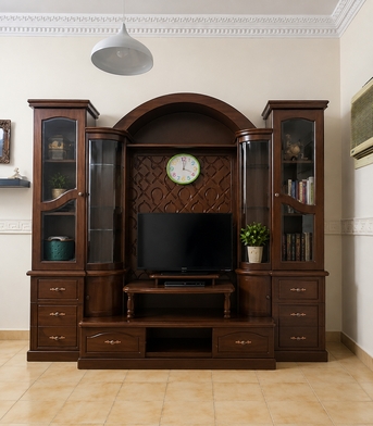 Al Aziziyah, Furniture, SAR 200,  Elegant Wooden TV Unit / Display Cabinet