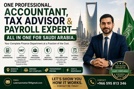 Makkah, Job Seekers, 🚀 One Professional. Accountant, Tax Advisor & Payroll Expert &mdash; All In One For Saudi Arabi