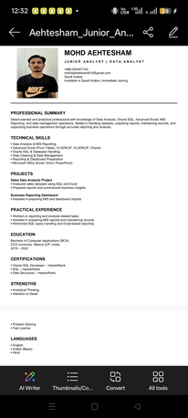 Jeddah, Job Seekers, Accounts Assistant | Data Entry | SQL | Oracle | Excel Specialist