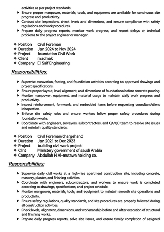 Jubail, Job Seekers, Civil QCI/civil Supervisor