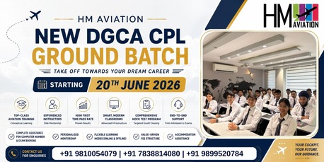 New Delhi, Education, HM Aviation A Premier Indian Pilot Training Academy Announces DGCA CPL Ground Classes From